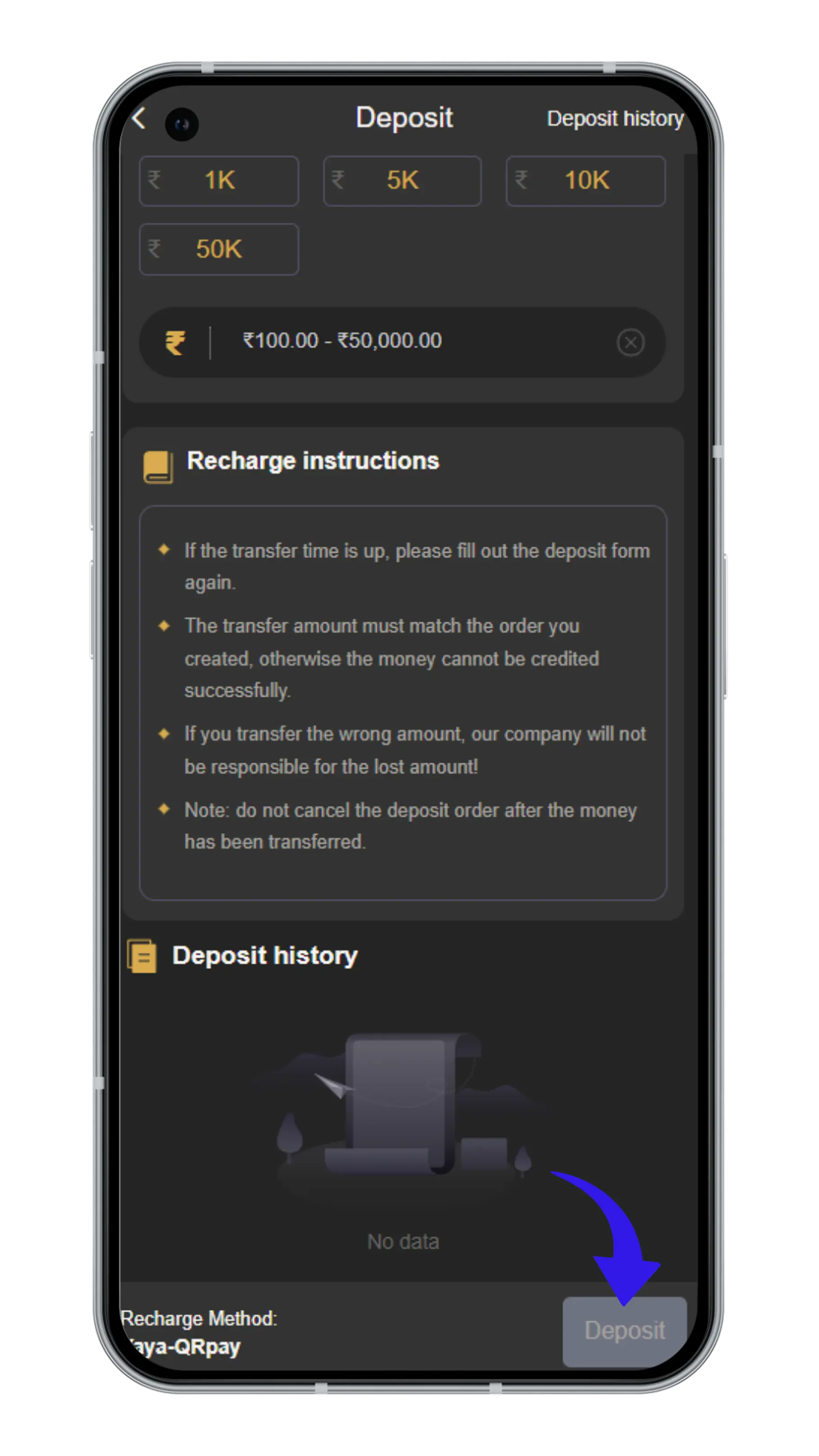 Step 4: Enter Amount and Pay.